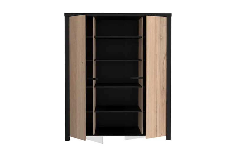 Vitriinikaappi Havdar 52x130 cm - Ruskea/Musta - Säilytys - Kaappi - Vitriini