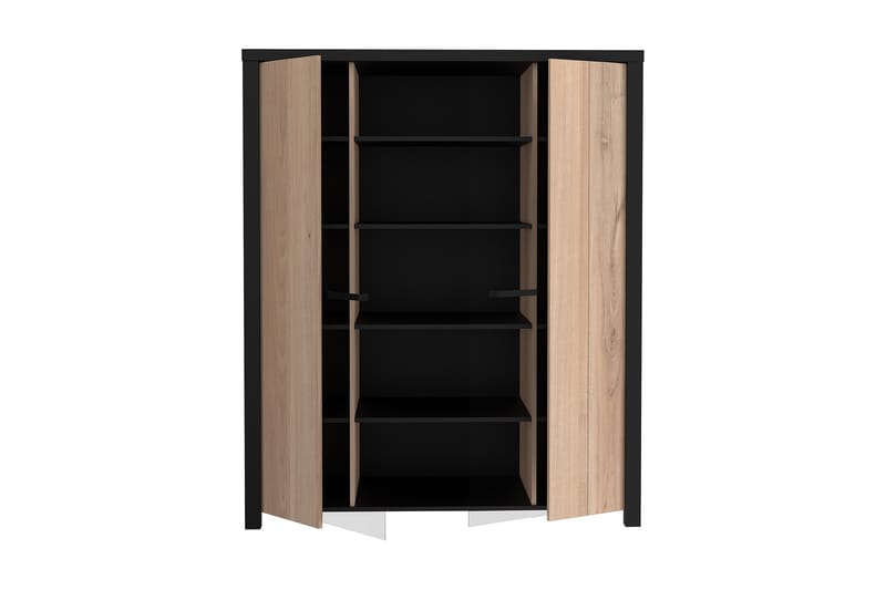 Vitriinikaappi Havdar 52x130 cm - Ruskea/Musta - Säilytys - Kaappi - Vitriini