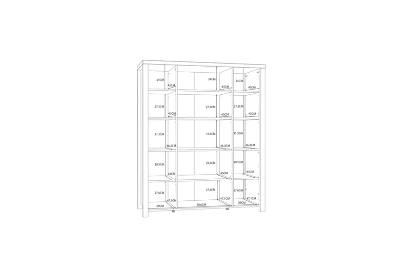 Vitriinikaappi Havdar 52x130 cm - Ruskea/Musta - Vitriini