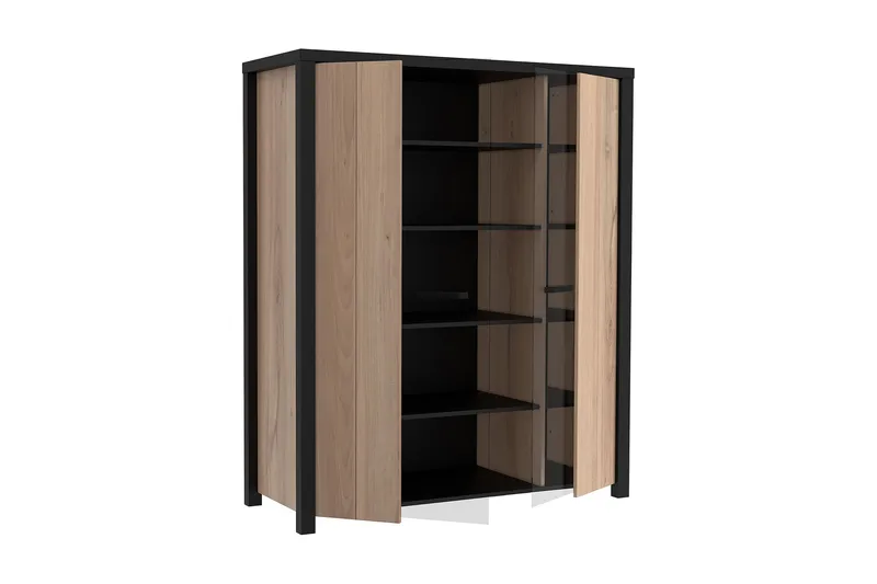 Vitriinikaappi Havdar 52x130 cm - Ruskea/Musta - Säilytys - Kaappi - Vitriini