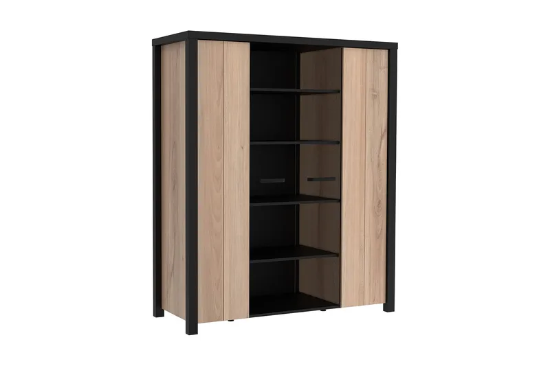 Vitriinikaappi Havdar 52x130 cm, Ruskea/Musta