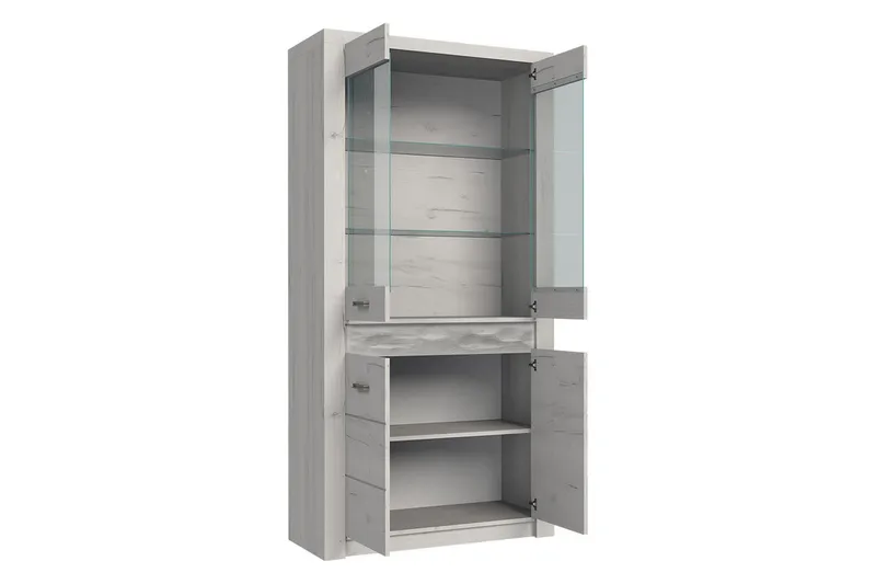 Vitriinikaappi Indianapolis 96x42x192 cm - Ruskea - Säilytys - Kaappi - Vitriini