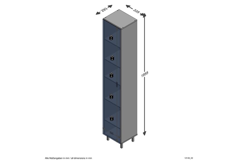 Vitriinikaappi Jennabelle 33 cm - Säilytys - Kaappi - Vitriini