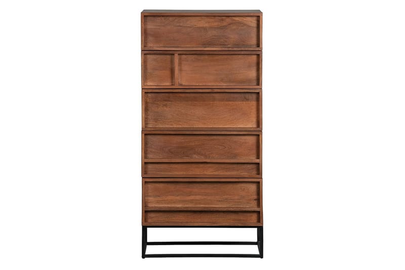 Vitriinikaappi Khabra 60x40 cm 5 laatikkoa - Mango/Beige - Säilytys - Kaappi - Vitriini