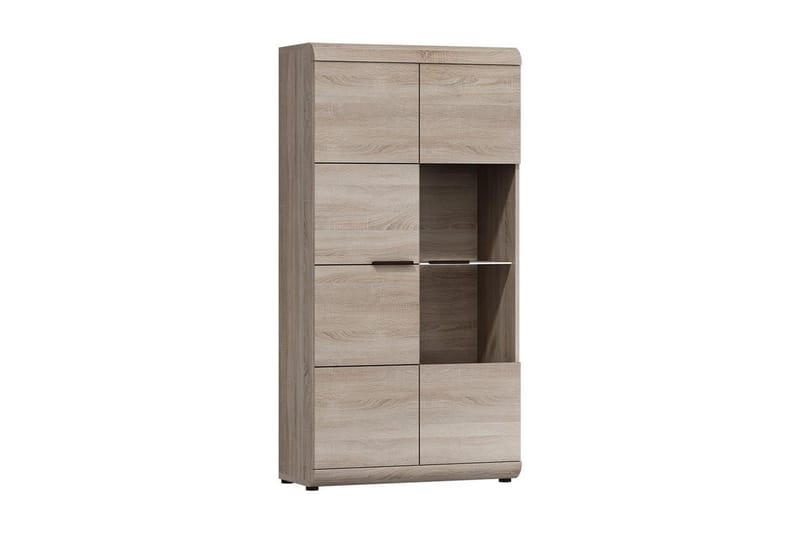 Vitriinikaappi Link 80x37x158 cm - Beige/Harmaa - Säilytys - Kaappi - Vitriini