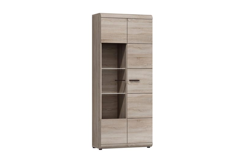 Vitriinikaappi Link 80x37x194 cm - Beige/Harmaa - Vitriini