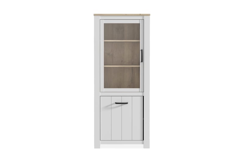 Vitriinikaappi Luxted 77 cm - Valkoinen/Ruskea - Säilytys - Kaappi - Vitriini