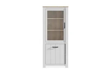 Vitriinikaappi Luxted 77 cm - Valkoinen/Ruskea - Säilytys - Kaappi - Vitriini