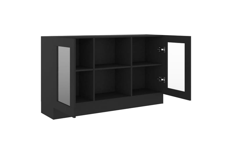Vitriinikaappi musta 120x30,5x70 cm lastulevy - Musta - Säilytys - Kaappi - Vitriini