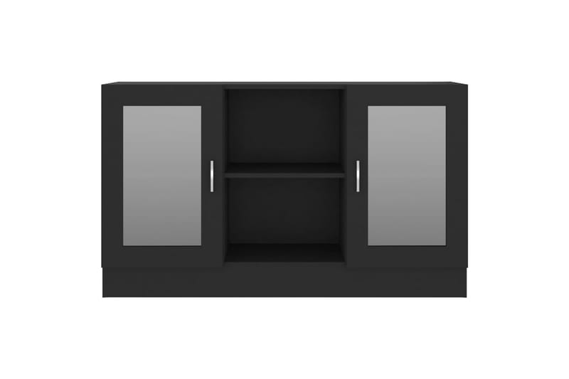 Vitriinikaappi musta 120x30,5x70 cm lastulevy - Musta - Säilytys - Kaappi - Vitriini