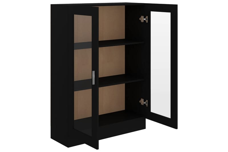 Vitriinikaappi musta 82,5x30,5x115 cm lastulevy - Musta - Säilytys - Kaappi - Vitriini