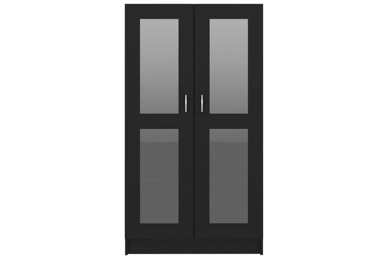Vitriinikaappi musta 82,5x30,5x150 cm lastulevy - Musta - Säilytys - Kaappi - Vitriini