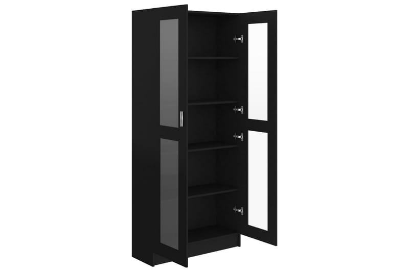 Vitriinikaappi musta 82,5x30,5x185,5 cm lastulevy - Musta - Säilytys - Kaappi - Vitriini