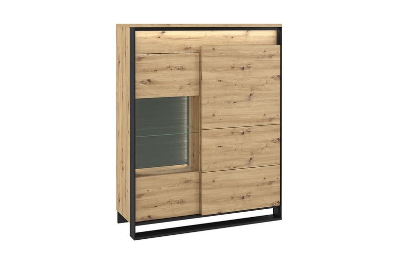Vitriinikaappi Quant 41x110 cm - Tammi/Musta - Säilytys - Kaappi - Vitriini