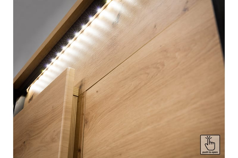 Vitriinikaappi Quant 41x110 cm - Tammi/Musta - Säilytys - Kaappi - Vitriini