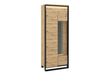 Vitriinikaappi Quant 41x76 cm - Tammi/Musta - Säilytys - Kaappi - Vitriini