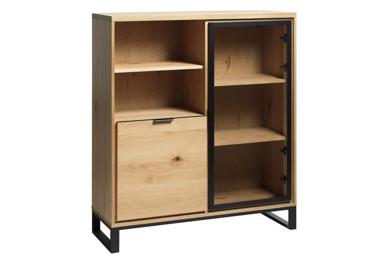 Vitriinikaappi Ravelli 122,5x138,6 cm - Luonnonväri - Säilytys - Kaappi - Vitriini