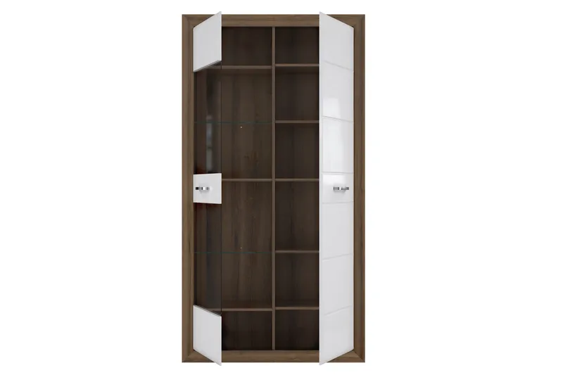 Vitriinikaappi Smolyan 35x103 cm - Ruskea/Valkoinen - Säilytys - Kaappi - Vitriini