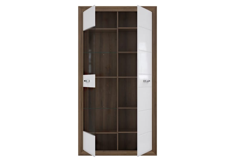 Vitriinikaappi Smolyan 35x103 cm - Ruskea/Valkoinen - Säilytys - Kaappi - Vitriini