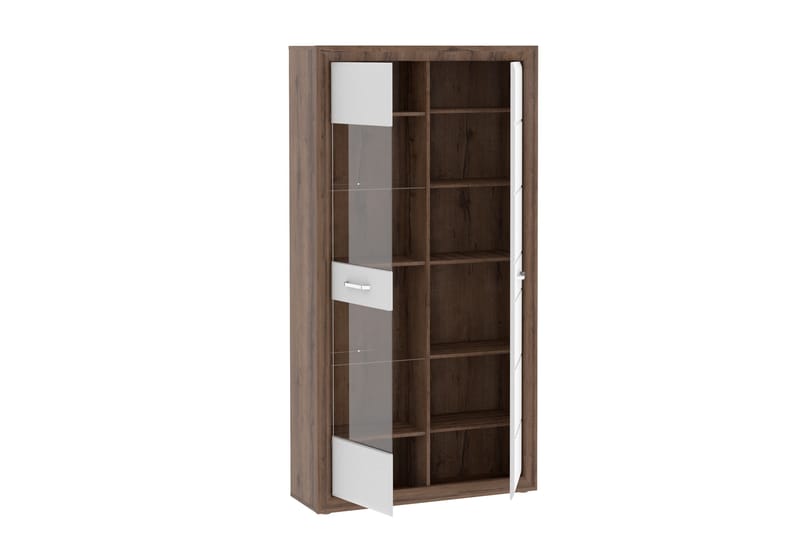 Vitriinikaappi Smolyan 35x103 cm - Ruskea/Valkoinen - Säilytys - Kaappi - Vitriini
