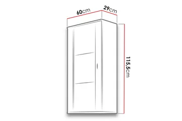Vitriinikaappi Soho 60x29x115,5 cm - Musta - Säilytys - Kaappi - Vitriini