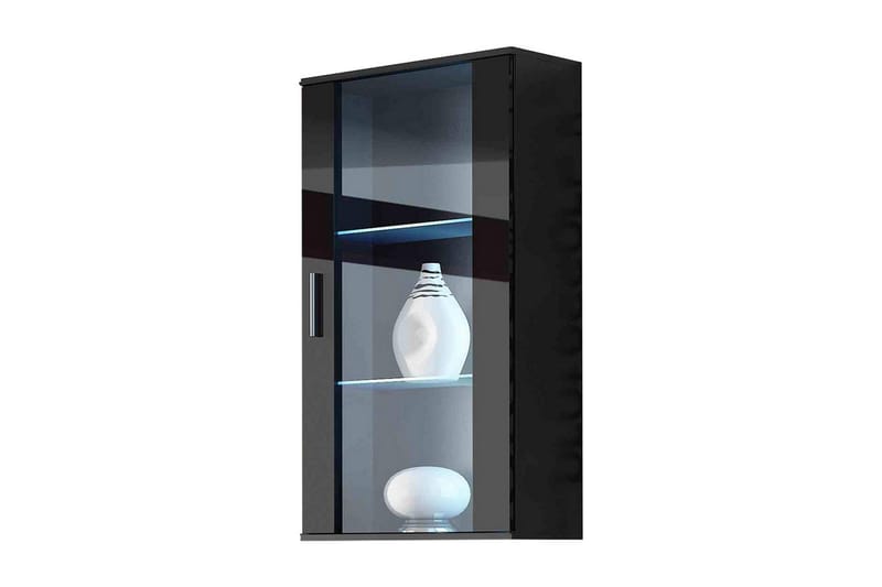Vitriinikaappi Soho 60x29x115,5 cm - Musta - Säilytys - Kaappi - Vitriini