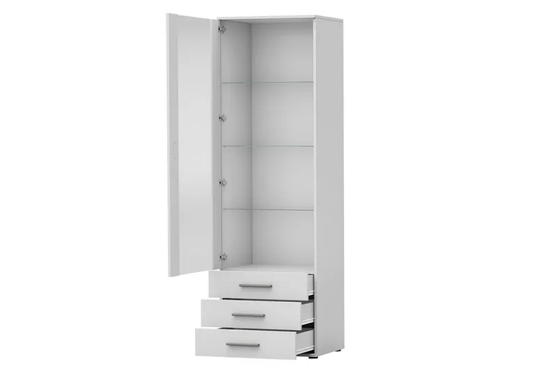 Vitriinikaappi Soho 60x41x192 cm - Musta - Säilytys - Kaappi - Vitriini