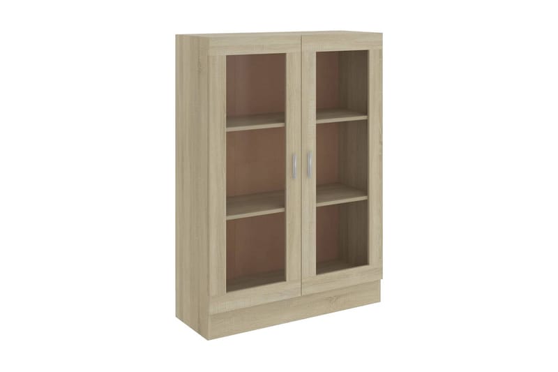 Vitriinikaappi Sonoma-tammi 82,5x30,5x115 cm lastulevy - Ruskea - Säilytys - Kaappi - Vitriini