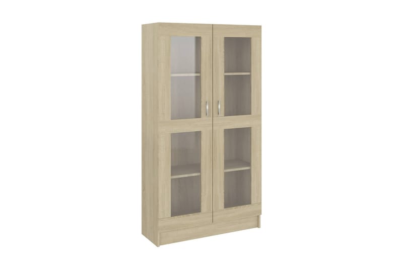 Vitriinikaappi Sonoma-tammi 82,5x30,5x150 cm lastulevy - Ruskea - Säilytys - Kaappi - Vitriini