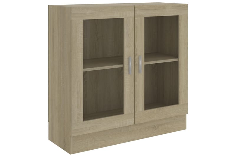 Vitriinikaappi Sonoma-tammi 82,5x30,5x80 cm lastulevy - Ruskea - Säilytys - Kaappi - Vitriini