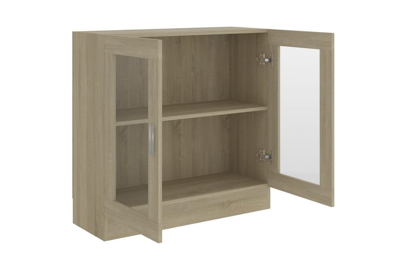 Vitriinikaappi Sonoma-tammi 82,5x30,5x80 cm lastulevy - Ruskea - Säilytys - Kaappi - Vitriini