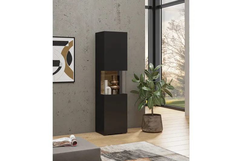 Vitriinikaappi Speno 140 cm, Musta