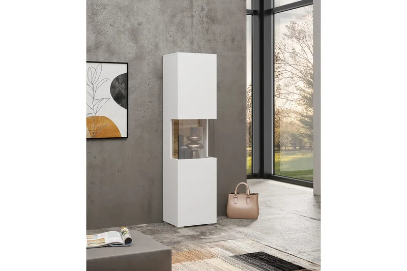 Vitriinikaappi Speno 140 cm, Valkoinen