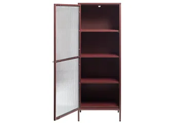 Vitriinikaappi Umtiti 58x160 cm - Punainen - Säilytys - Kaappi - Vitriini