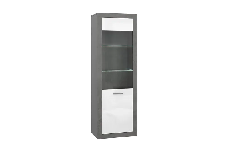 Vitriinikaappi Uzunkop 41x63 cm, Harmaa/Valkoinen