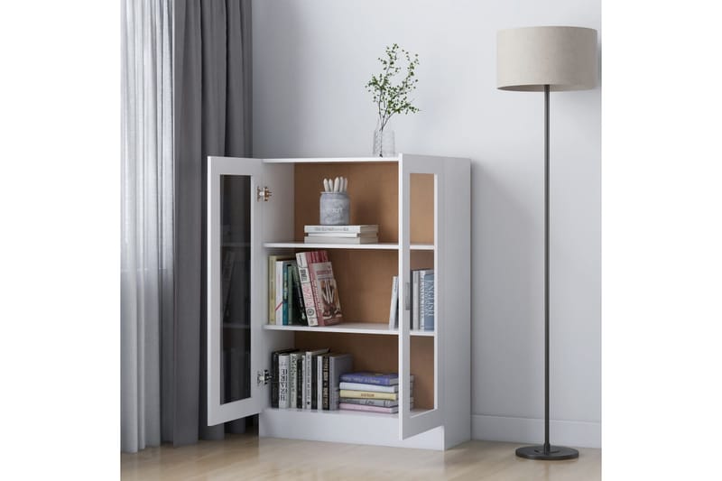 Vitriinikaappi valkoinen 82,5x30,5x115 cm lastulevy - Valkoinen - Säilytys - Kaappi - Vitriini
