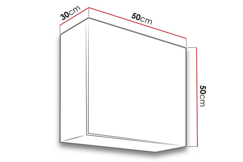 Vitriinikaappi Veria 30x50 cm - Luonnonväri/Musta - Säilytys - Kaappi - Vitriini