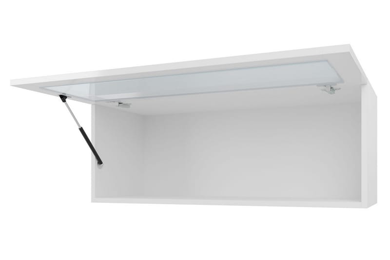 Vitriinikaappi Veria 32x35 cm Valkoinen LED - Luonnonväri/Musta - Säilytys - Kaappi - Vitriini