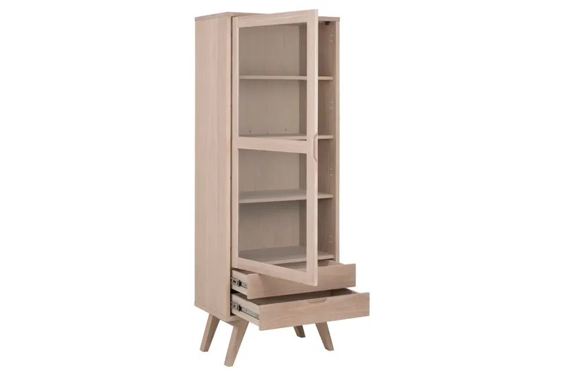 Vitrinäskaappi Simmadon 190 cm - Valkoinen - Säilytys - Kaappi - Vitriini