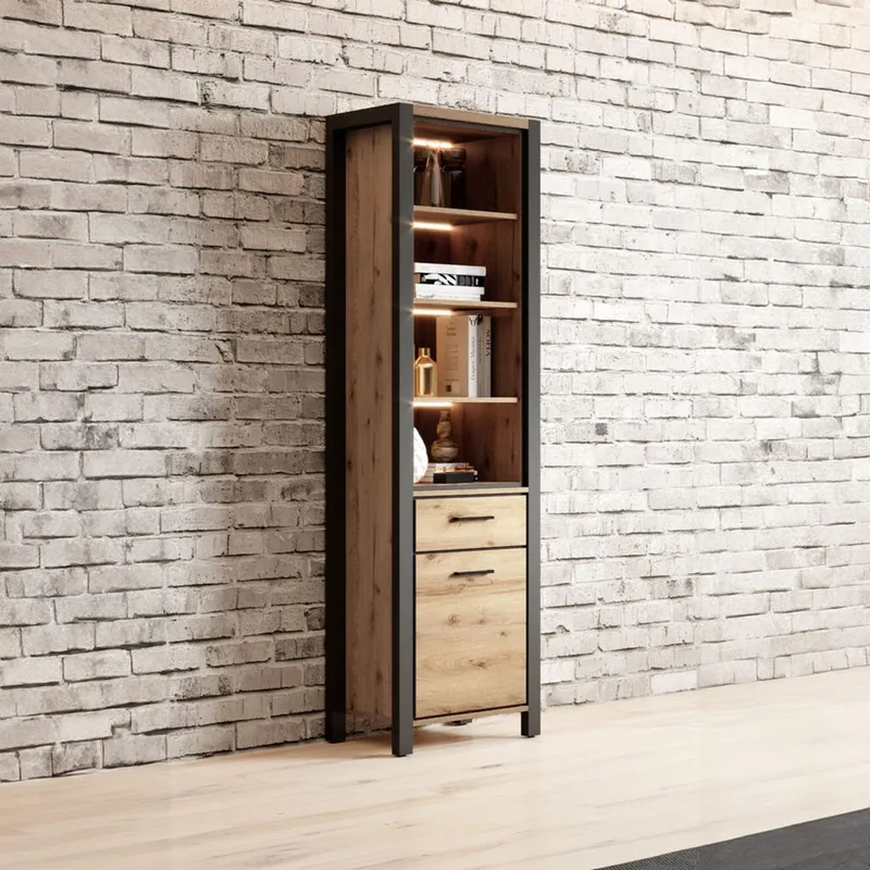 Vitriinikaappi Aktiv 1 ovi 1 laatikko - Säilytys - Kaappi - Vitriini