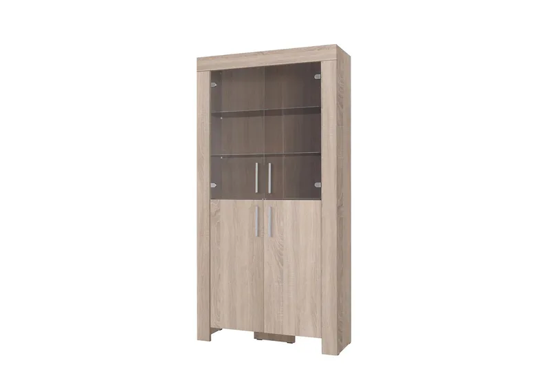 Vitriinikaappi Cezar 100x42x201 cm, Beige/Harmaa