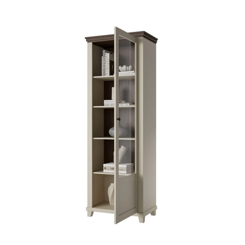 Vitriinikaappi Evora 1 ovi oikea - Vaalea beige - Säilytys - Kaappi - Vitriini