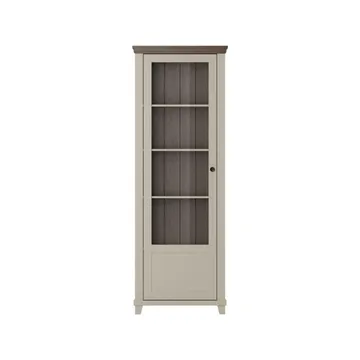 Vitriinikaappi Evora 1 ovi vasemmalla - Vaalea beige - Säilytys - Kaappi - Vitriini