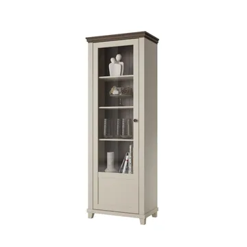 Vitriinikaappi Evora 1 ovi vasemmalla - Vaalea beige - Säilytys - Kaappi - Vitriini