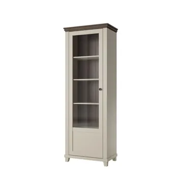 Vitriinikaappi Evora 1 ovi vasemmalla - Vaalea beige - Säilytys - Kaappi - Vitriini
