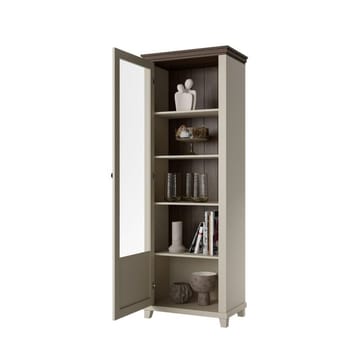 Vitriinikaappi Evora 1 ovi vasemmalla - Vaalea beige - Säilytys - Kaappi - Vitriini