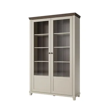 Vitriinikaappi Evora 2 ovea - Vaalea beige - Säilytys - Kaappi - Vitriini