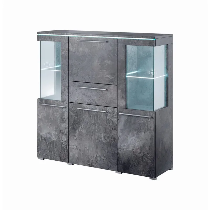 Vitriinikaappi India 3 ovea 1 laatikko, Liitu