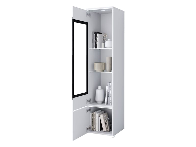 vitriinikaappi Korkea vitriinikaappi VERA TYYPPI 002 + LED beige - Säilytys - Kaappi - Vitriini