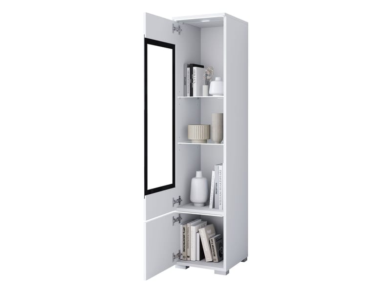 vitriinikaappi Korkea vitriinikaappi VERA TYYPPI 002 + LED beige - Säilytys - Kaappi - Vitriini